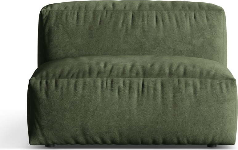 Zelený modul pohovky z textilie bouclé (středový díl) Martina – Micadoni Home Micadoni