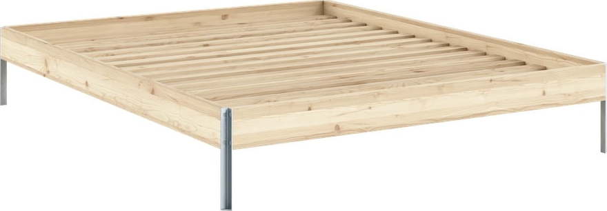 Dvoulůžková postel z borovicového dřeva s roštem v přírodní barvě 160x200 cm Core – Karup Design Karup Design