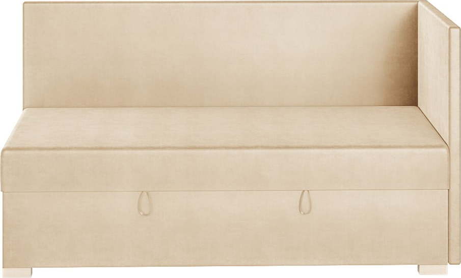 Béžová rohová dětská postel s úložným prostorem s matrací 90x200 cm Flexi – Ghado Ghado
