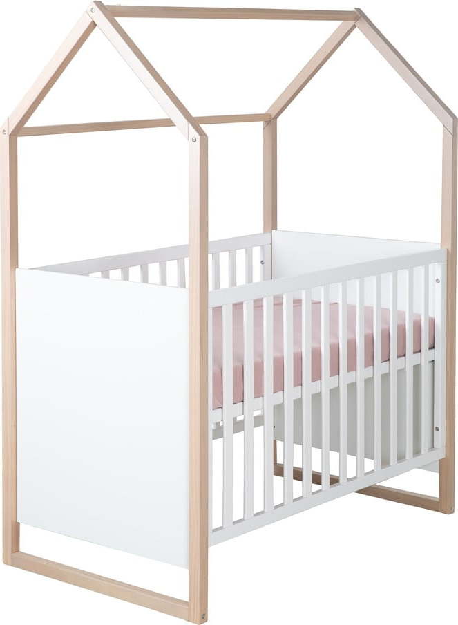 Bílá postýlka 60x120 cm Cabane – Roba Roba