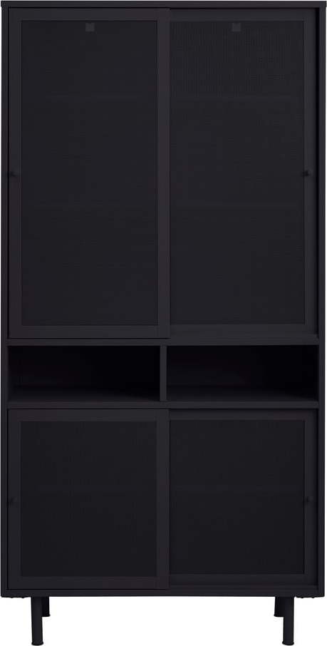 Černá kovová skříňka s posuvnými dveřmi 90x180x40 cm Veep – Unique Furniture Unique Furniture