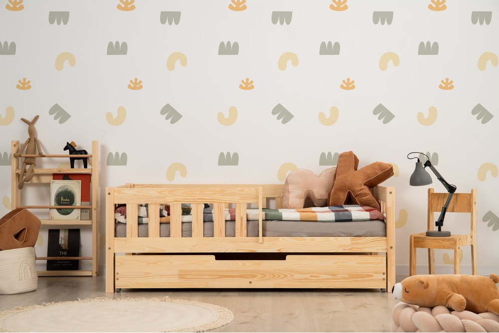 Dětská postel s výsuvným lůžkem s úložným prostorem s roštem v přírodní barvě 80x190 cm CP – Adeko Adeko