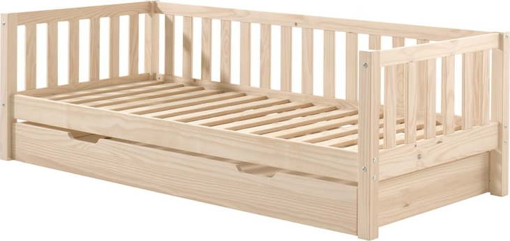Dětská postel z borovicového dřeva s roštem v přírodní barvě 90x200 cm Fritz – Vipack Vipack