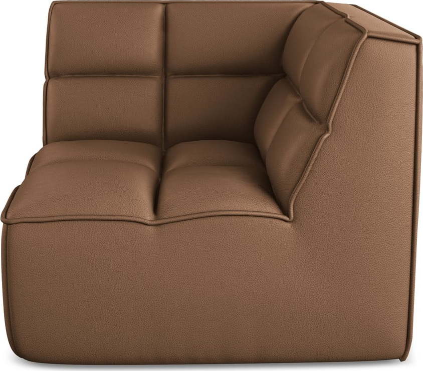Hnědý modul pohovky z imitace kůže Kalai – Makamii Makamii