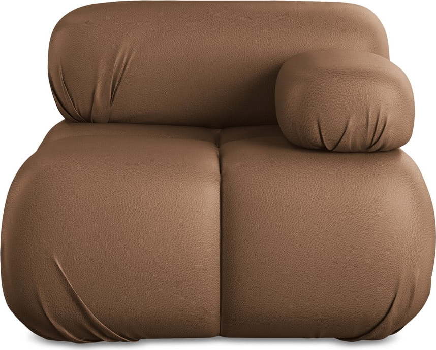Hnědý modul pohovky z imitace kůže Lokua – Makamii Makamii
