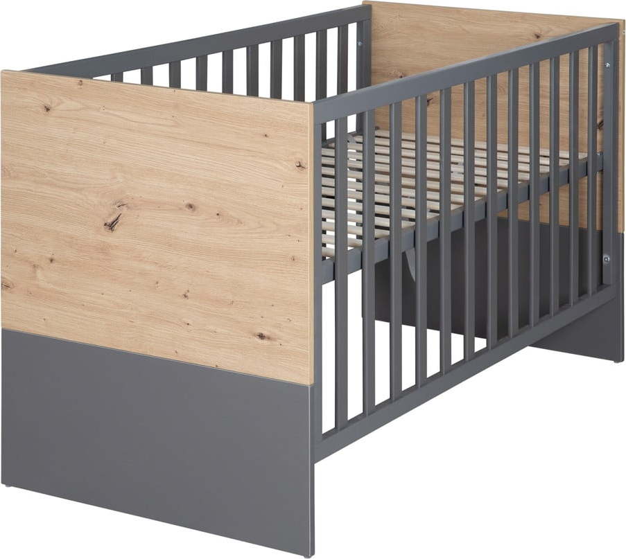 Postýlka v šedé a přírodní barvě 60x120 cm Anna – Roba Roba