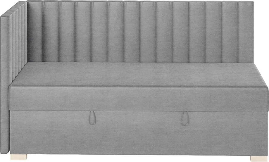 Šedá rohová dětská postel s úložným prostorem s matrací 90x200 cm Snugi – Ghado Ghado