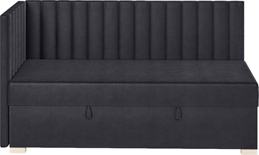 Tmavě modrá rohová dětská postel s úložným prostorem s matrací 90x200 cm Snugi – Ghado Ghado
