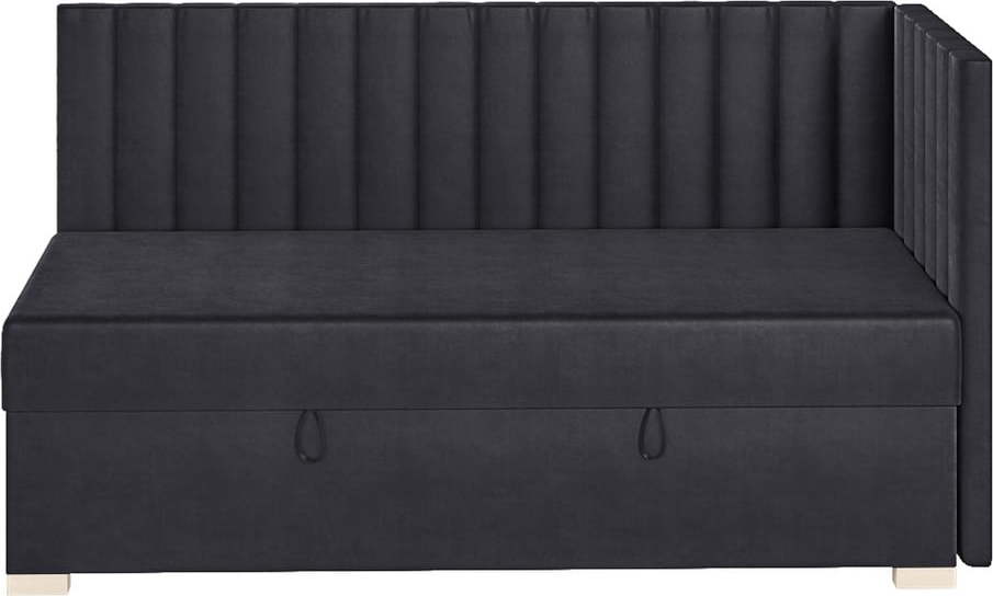 Tmavě modrá rohová dětská postel s úložným prostorem s matrací 90x200 cm Snugi – Ghado Ghado