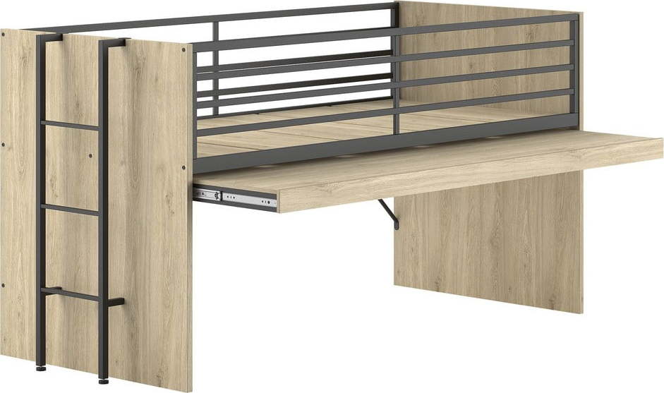 Vyvýšená dětská postel s roštem 90x200 cm v přírodní barvě Sam – Vipack Vipack