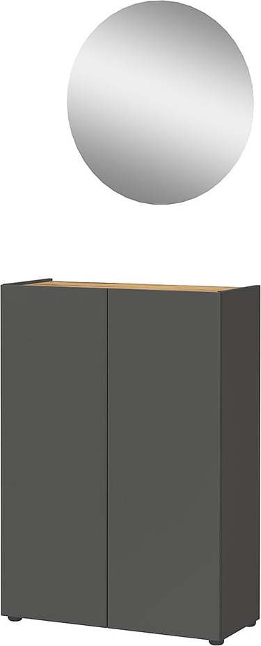 Antracitová předsíňová sestava v dekoru dubu 74x200x33 cm Alviano – Germania Germania