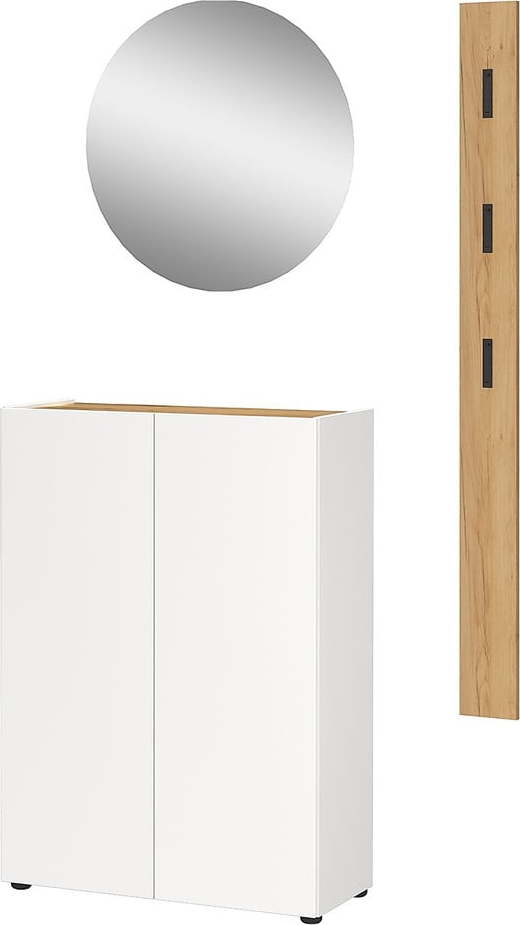 Bílá předsíňová sestava v dekoru dubu 104x200x33 cm Alviano – Germania Germania