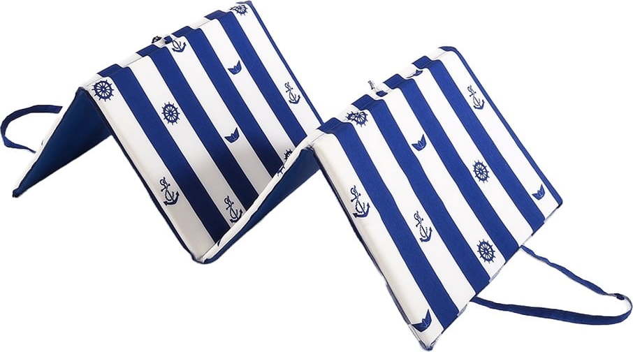 Bílo-modrý zahradní podsedák na lehátko 49x137 cm Stripes – B.E.S. B.E.S.