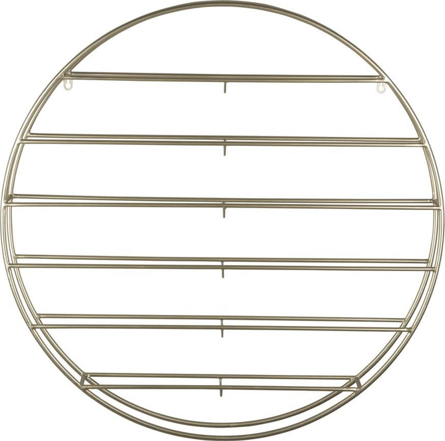 Nástěnný kovový regál na víno ve zlaté barvě počet lahví 12 80x80x9 cm Redondo – PT LIVING PT LIVING