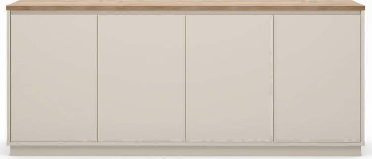 Béžová komoda v dekoru dubu 201x84x40 cm Loreta – Marckeric Marckeric