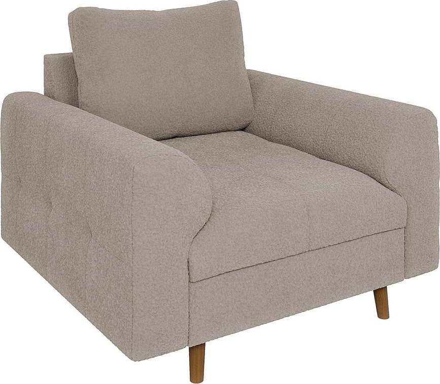 Béžové křeslo z textilie bouclé Ariella – Ropez Ropez