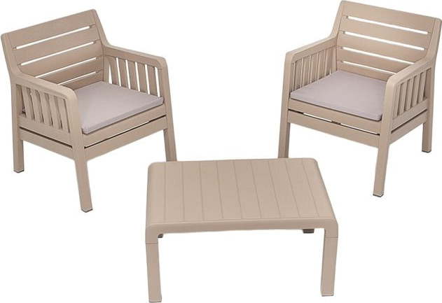 Béžový zahradní lounge set pro 2 Lara – Floriane Garden FLORIANE GARDEN