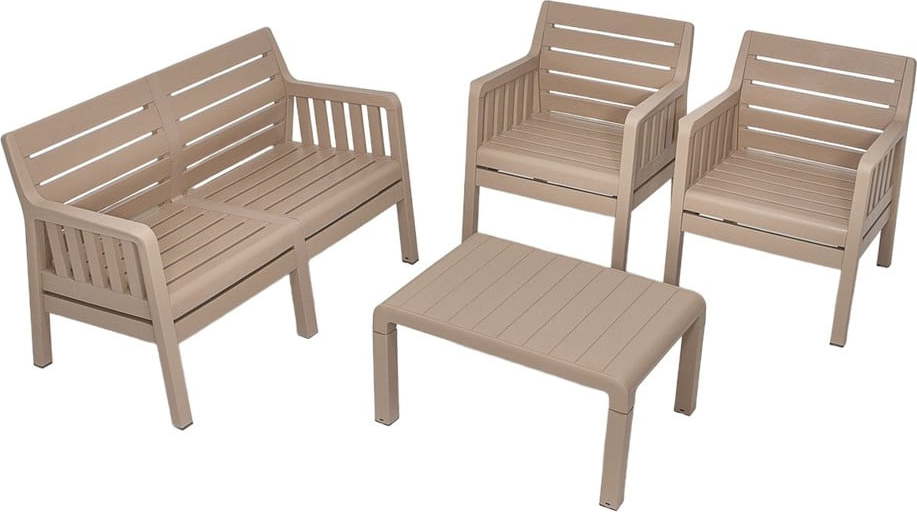 Béžový zahradní lounge set pro 4 Lara – Floriane Garden FLORIANE GARDEN