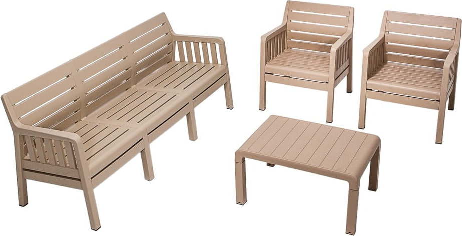 Béžový zahradní lounge set pro 5 Lara – Floriane Garden FLORIANE GARDEN