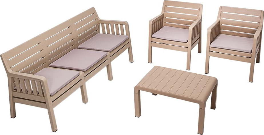 Béžový zahradní lounge set pro 5 Lara – Floriane Garden FLORIANE GARDEN