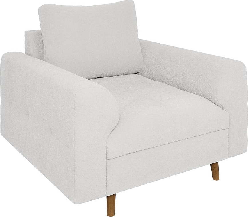 Bílé křeslo z textilie bouclé Ariella – Ropez Ropez