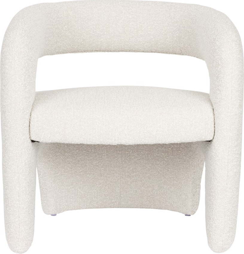 Bílé křeslo z textilie bouclé Nova – White Label White Label