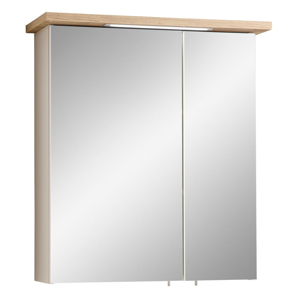 Krémová/v přírodní barvě koupelnová skříňka v dekoru dubu 60x72 cm Quickset 966 – Pelipal Pelipal