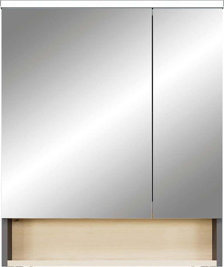 Šedá/v přírodní barvě koupelnová skříňka v dekoru borovice 72x60 cm Quickset 394 – Pelipal Pelipal