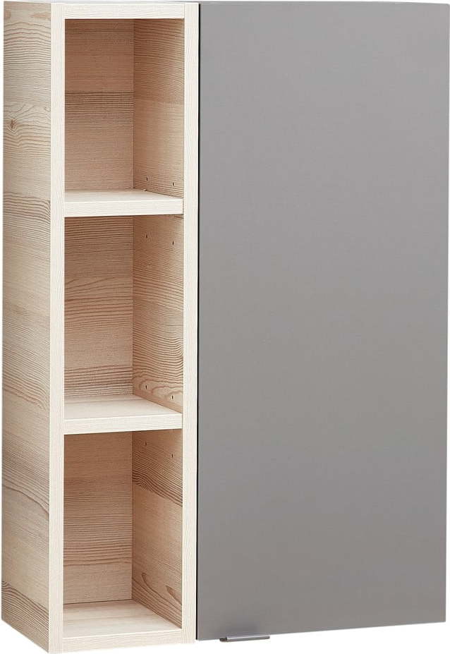 Šedá/v přírodní barvě závěsná koupelnová skříňka v dekoru borovice 70x45 cm Quickset 394 – Pelipal Pelipal
