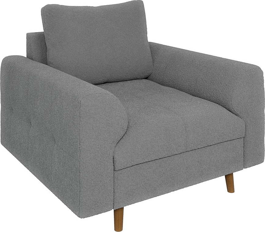 Šedé křeslo z textilie bouclé Ariella – Ropez Ropez