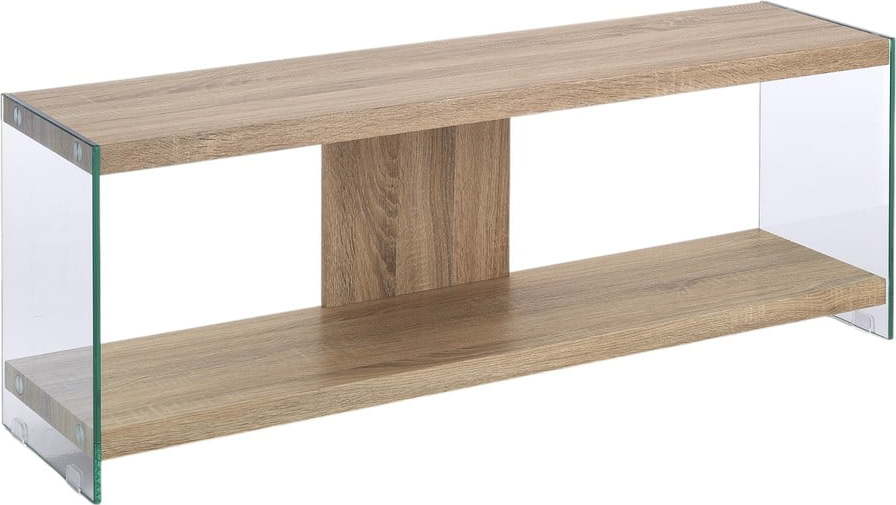 Skleněný TV stolek v přírodní barvě 120x45x29