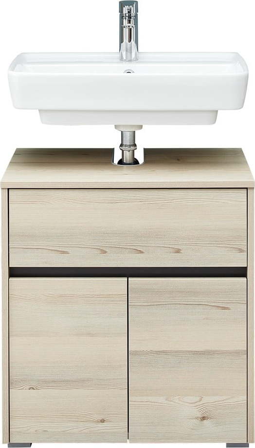 Skříňka bez umyvadla v dekoru borovice v přírodní barvě 64x60 cm Quickset 393 – Pelipal Pelipal