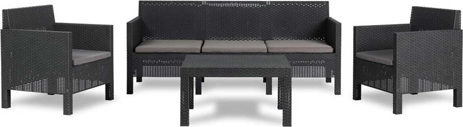 Tmavě šedý plastový zahradní lounge set pro 5 Penelope – Toomax TOOMAX