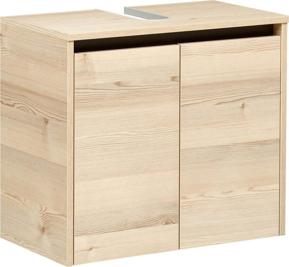 Závěsná skříňka pod umyvadlo v dekoru borovice v přírodní barvě 53x60 cm Quickset 393 – Pelipal Pelipal