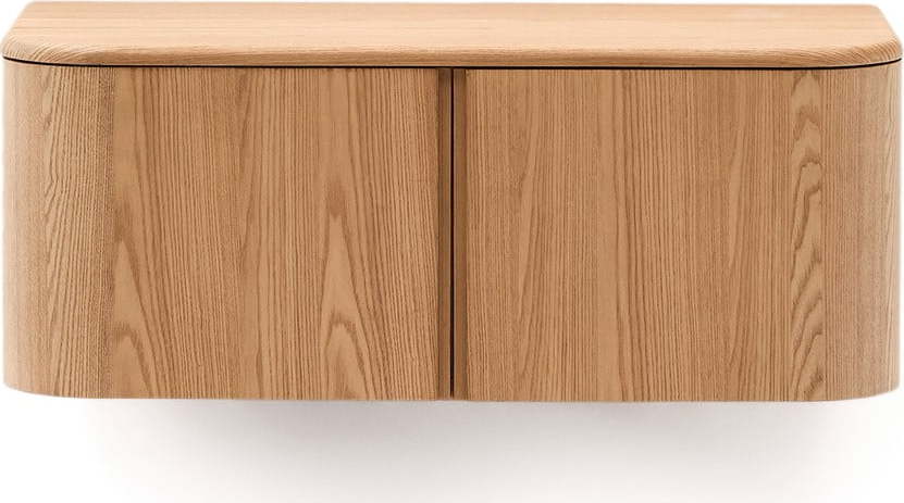 Závěsná skříňka pod umyvadlo v dekoru jasanu v přírodní barvě 90x35 cm Salaya – Kave Home Kave Home