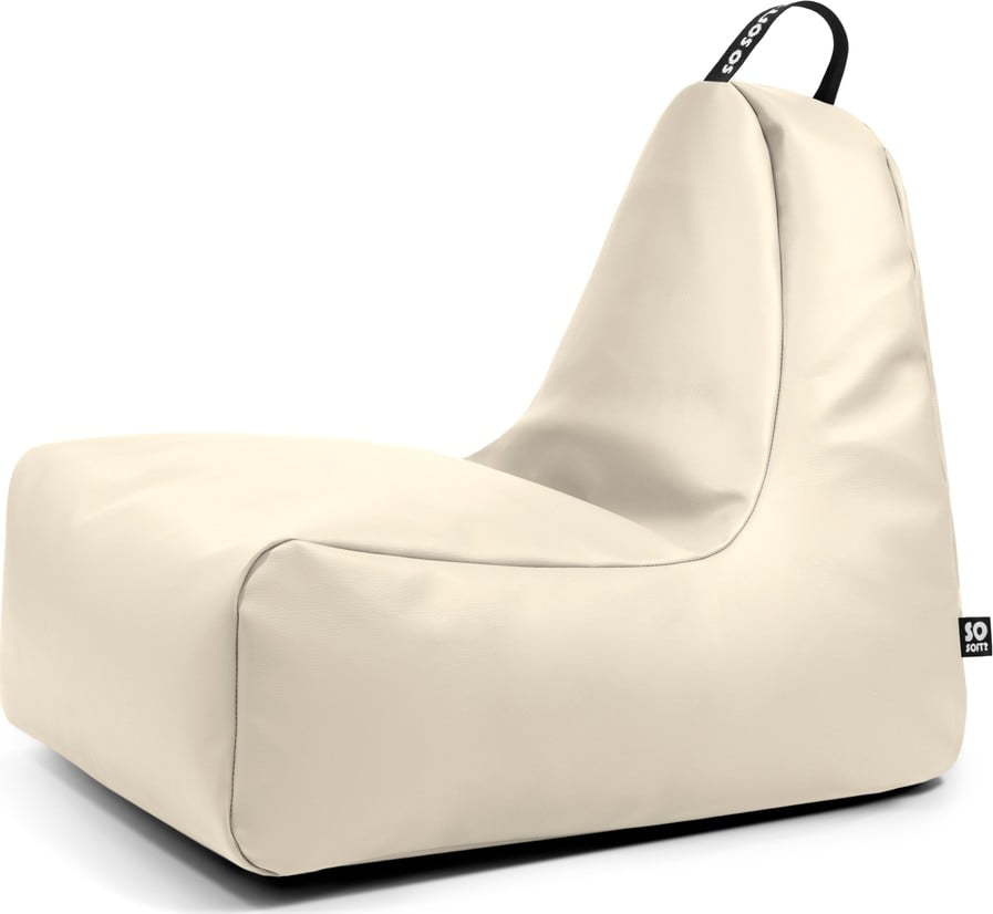Béžový dětský sedací vak z imitace kůže Chill M – So Soft? So Soft?
