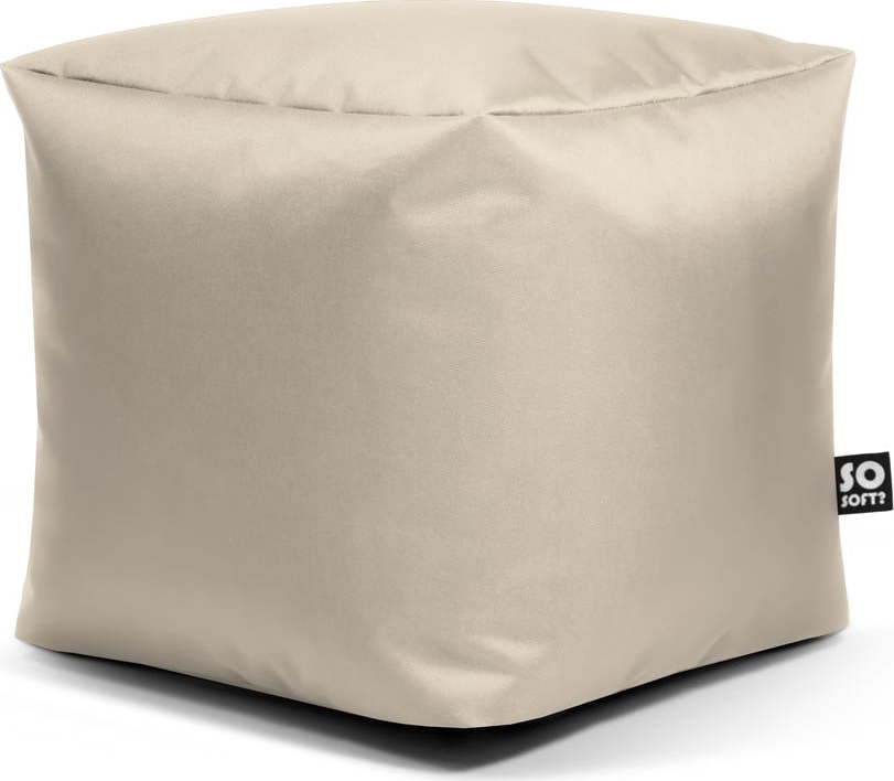 Béžový dětský sedací vak z imitace kůže Cube M – So Soft? So Soft?