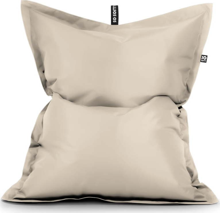 Béžový dětský sedací vak z imitace kůže Pad M – So Soft? So Soft?