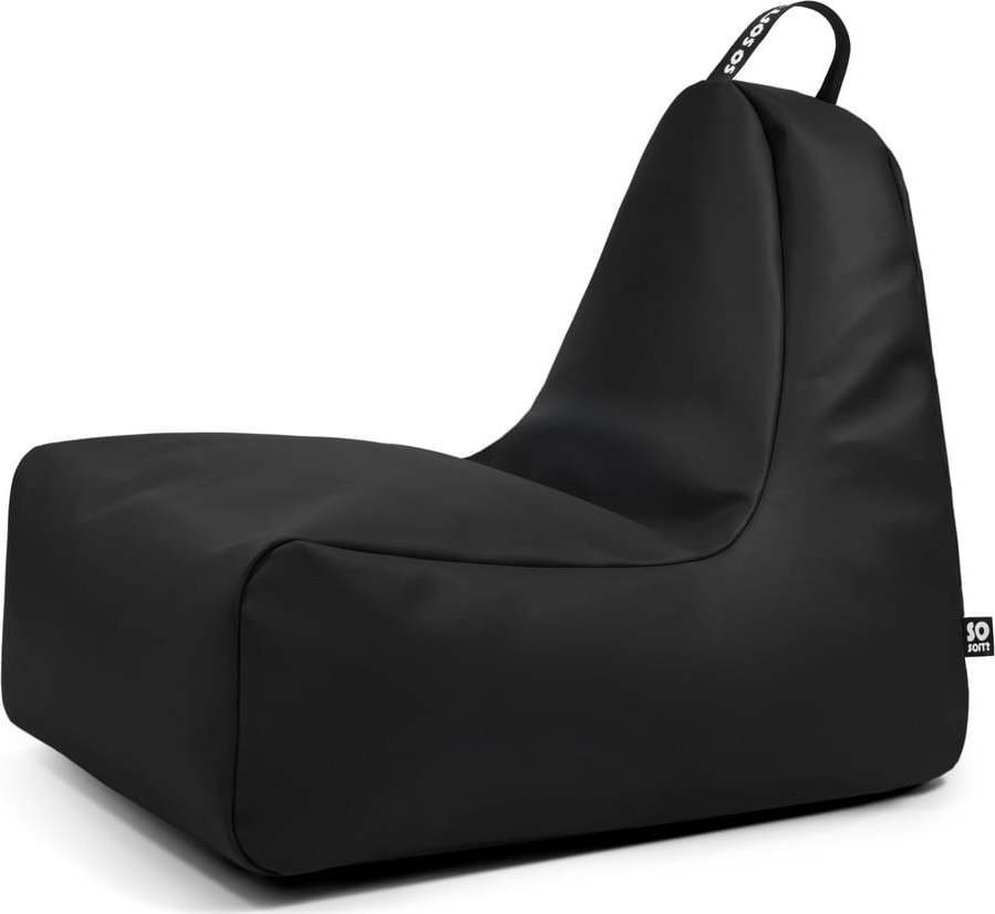Černý dětský sedací vak z imitace kůže Chill M – So Soft? So Soft?