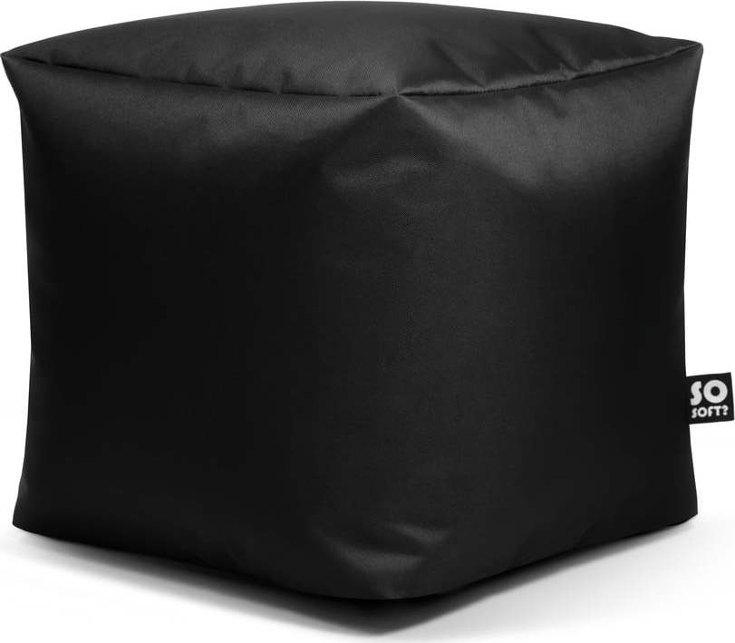 Černý dětský sedací vak z imitace kůže Cube M – So Soft? So Soft?