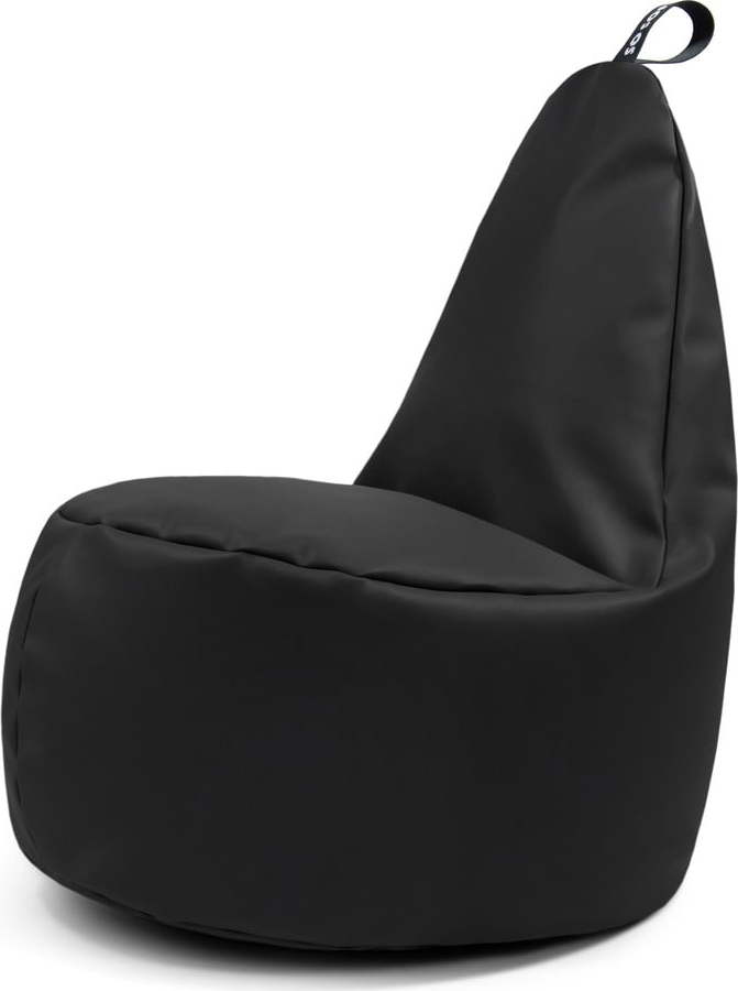 Černý dětský sedací vak z imitace kůže Lull M – So Soft? So Soft?