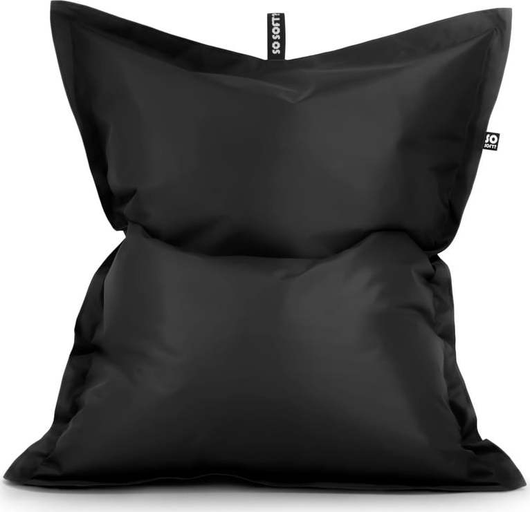 Černý dětský sedací vak z imitace kůže Pad M – So Soft? So Soft?