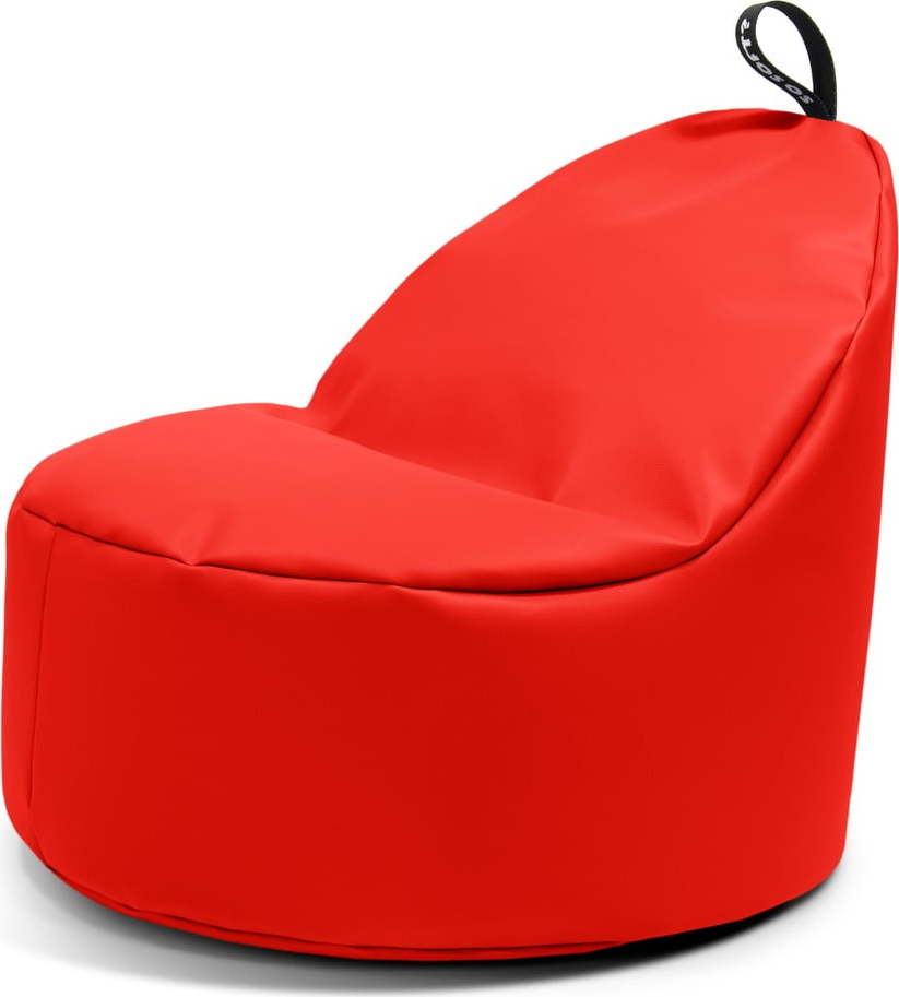 Červený dětský sedací vak z imitace kůže Round M – So Soft? So Soft?
