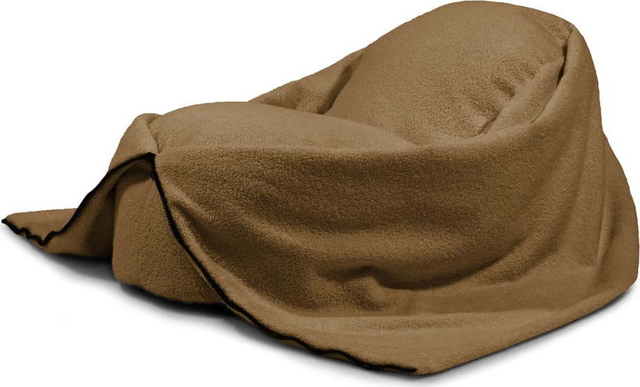 Hnědý dětský sedací vak z textilie bouclé Cocoon 80 – SLOWDOWN SLOWDOWN