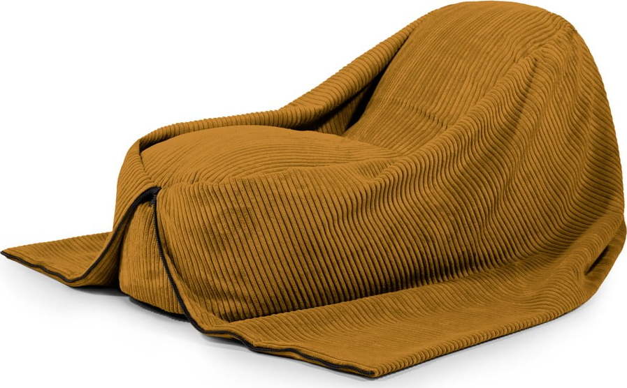Manšestrový dětský sedací vak v hořčicové barvě Cocoon 120 – SLOWDOWN SLOWDOWN