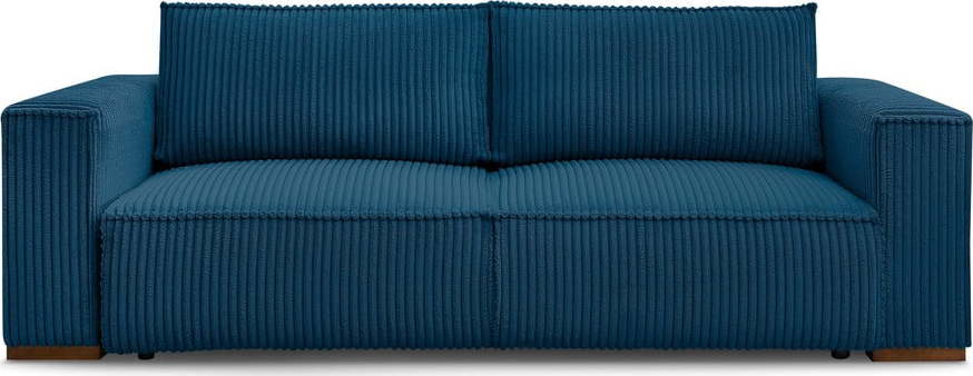 Modrá manšestrová rozkládací/s úložným prostorem pohovka 244 cm Chelsea – Bobochic Paris Bobochic Paris