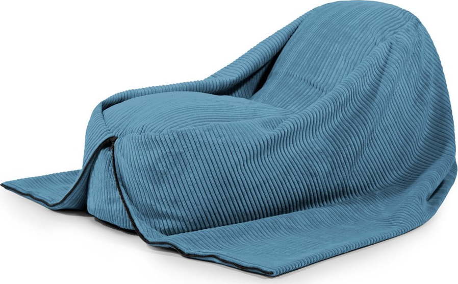 Modrý manšestrový dětský sedací vak Cocoon 120 – SLOWDOWN SLOWDOWN