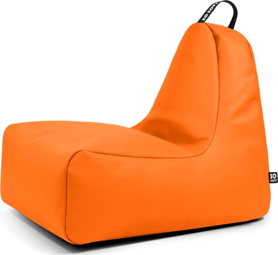 Oranžový dětský sedací vak z imitace kůže Chill M – So Soft? So Soft?