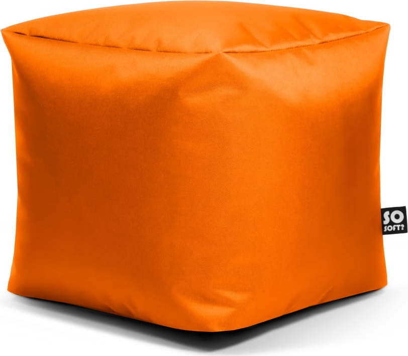 Oranžový dětský sedací vak z imitace kůže Cube M – So Soft? So Soft?