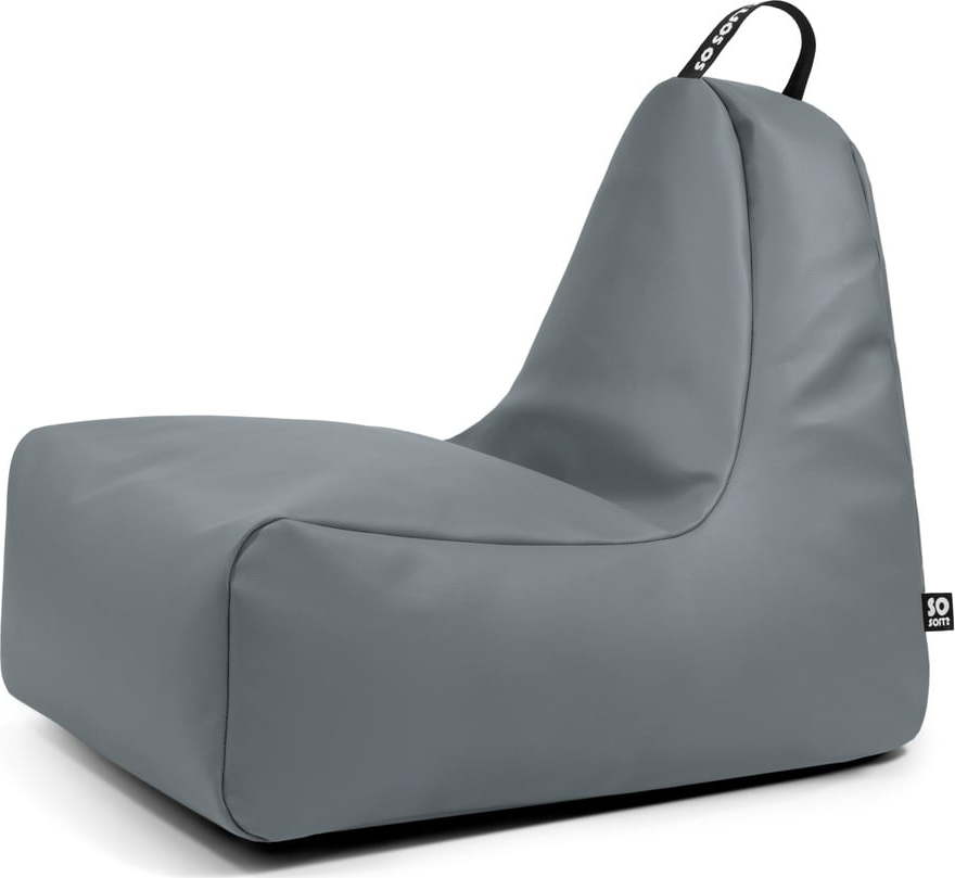 Šedý dětský sedací vak z imitace kůže Chill M – So Soft? So Soft?